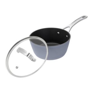2,6l "non stick" skifergrå kasserolle med glasslokk, fra Laura Ashley