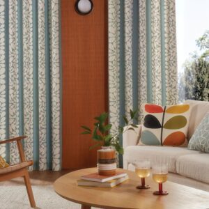 Sycamore Stripe, retro gardiner i duck egg fra Orla Kiely