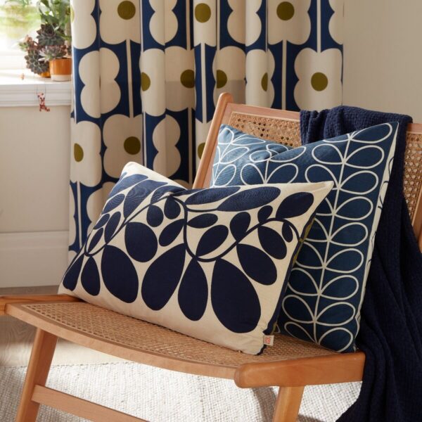 Abacus Flower, Retro ferdigsydde gardiner  marine og oliven fra Orla Kiely - Bilde 3