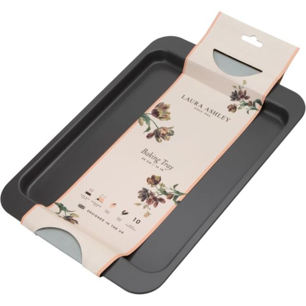 "non stick" bakebrett(33,5cm) med salviegrønne håndtak fra Laura Ashley - Bilde 2
