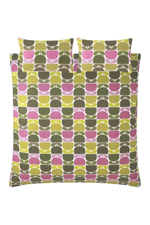Block Stem, retro sengesett i rosa og grønt fra Orla Kiely - Bilde 3
