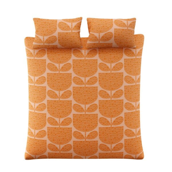 Block Garden, retro sengesett i orange og rosa fra Orla Kiely - Bilde 3