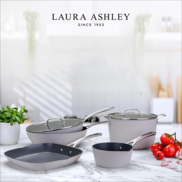 Duegrå "non stick" sautepanne med glasslokk fra Laura Ashley - Bilde 6