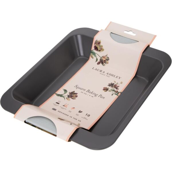 "non stick" Firkantet kakeform (23cm) med salviegrønne håndtak fra Laura Ashley - Bilde 2