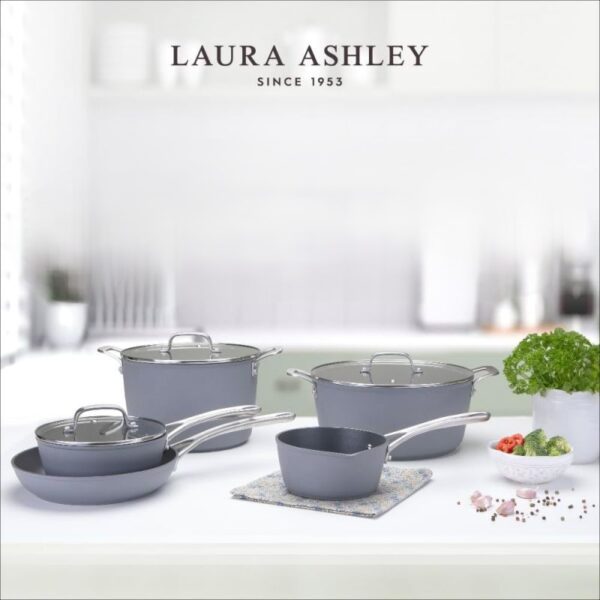 1,2l "non stick" skifergrå kasserolle med glasslokk, fra Laura Ashley - Bilde 8