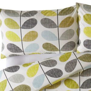 Scribble Stem retro putetrekk i grønt og duck egg fra Orla Kiely