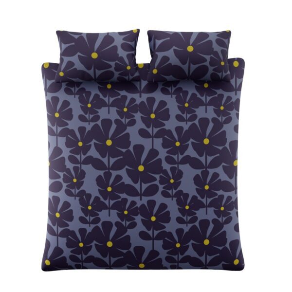 Wildflower, retro sengesett med blomsterdesign i blått fra Orla Kiely - Bilde 3