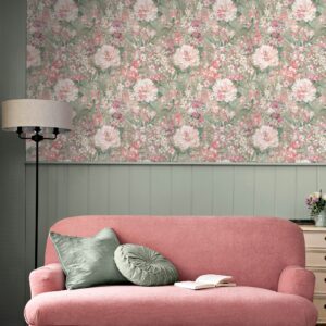 Mayville blomstrete tapet med roser fra Laura Ashley