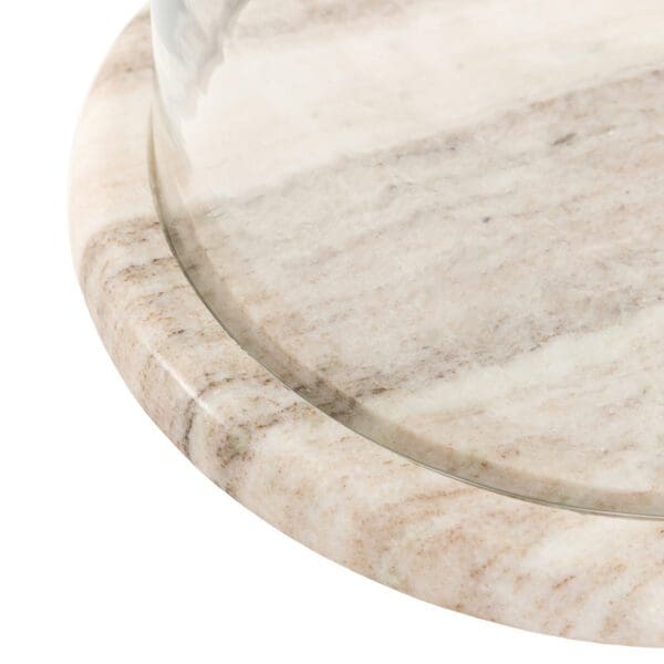 Novi, kakefat i beige marmor med glasslokk - Bilde 6