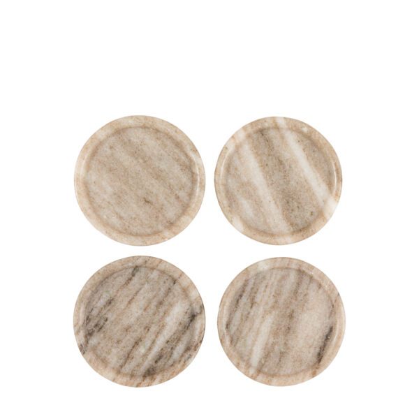 Novi,runde glassbrikker i beige marmor - Bilde 4
