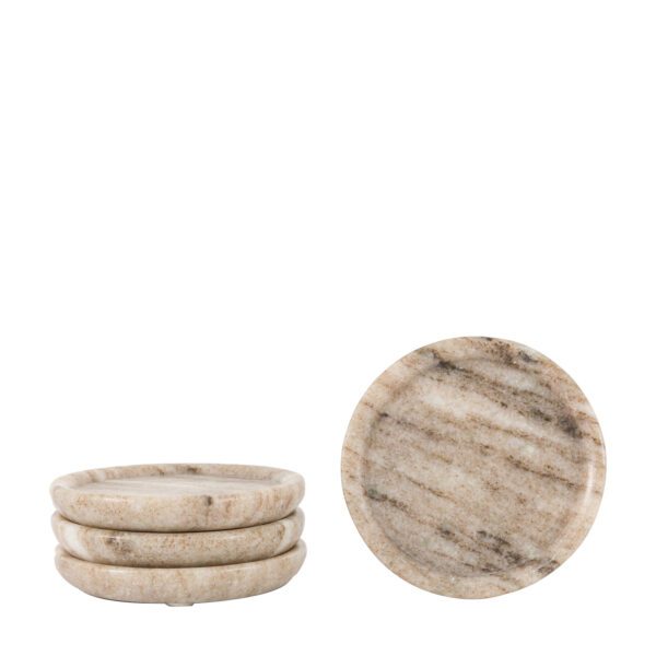 Novi,runde glassbrikker i beige marmor - Bilde 5