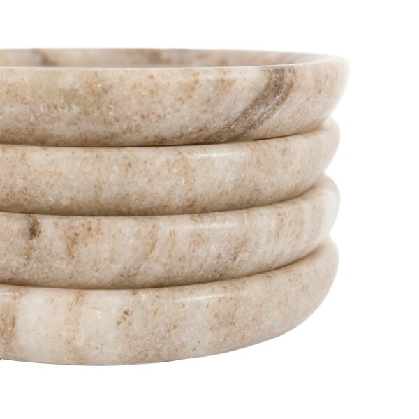 Novi,runde glassbrikker i beige marmor - Bilde 6