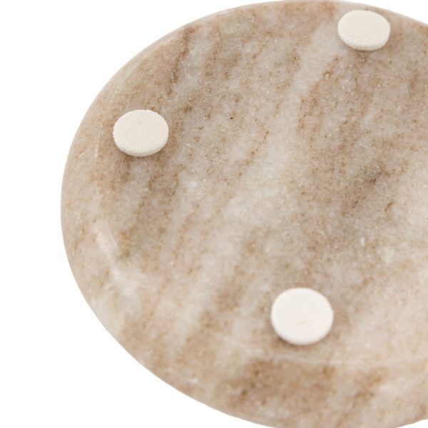 Novi,runde glassbrikker i beige marmor - Bilde 7