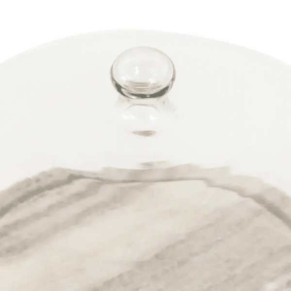 Novi, kakefat i beige marmor med glasslokk - Bilde 3