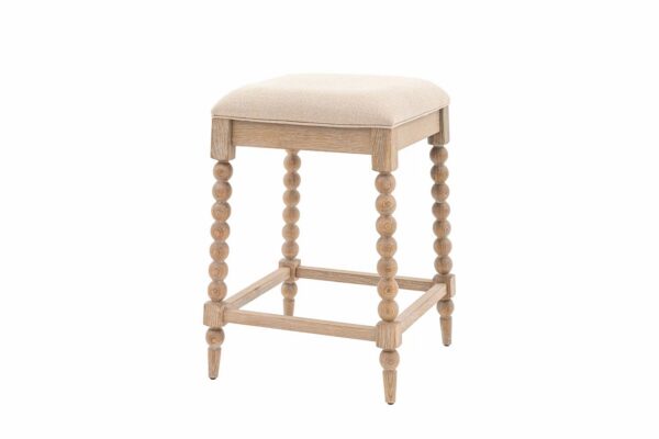 Artisan, barkrakk i kalkvasket eik , trukket i beige stoff - Bilde 5