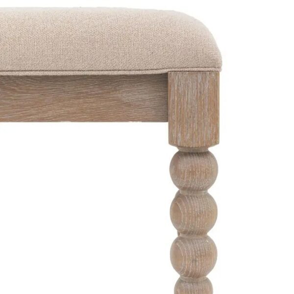 Artisan, spisebenk i kalkvasket eik , trukket i beige stoff - Bilde 7