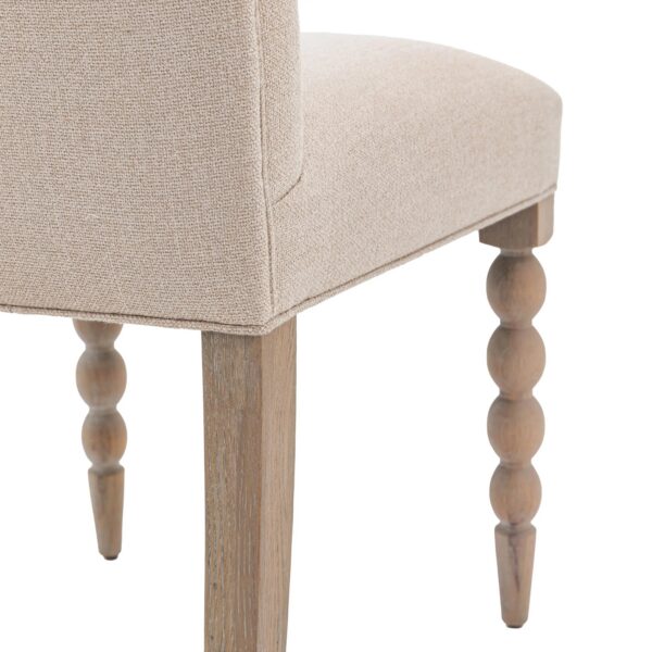 Artisan, spisestuestoler i kalkvasket eik , trukket i beige stoff - Bilde 6