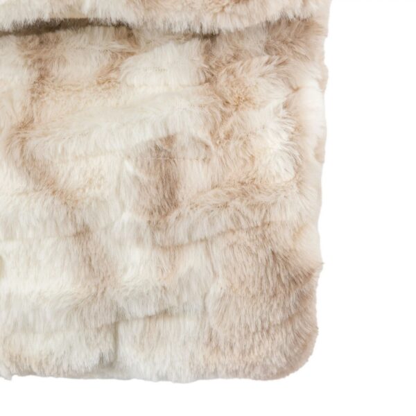 Deco Luxe, deilig og mykt pelspledd i brunt og hvitt - Bilde 6