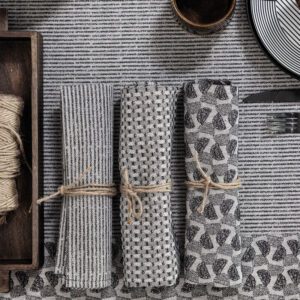 Empreintes Tissage damaskvevd serviett i sort bomull