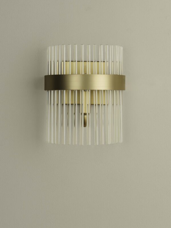 Alexa, moderne vegglampe i messing, med glasstaver - Bilde 2