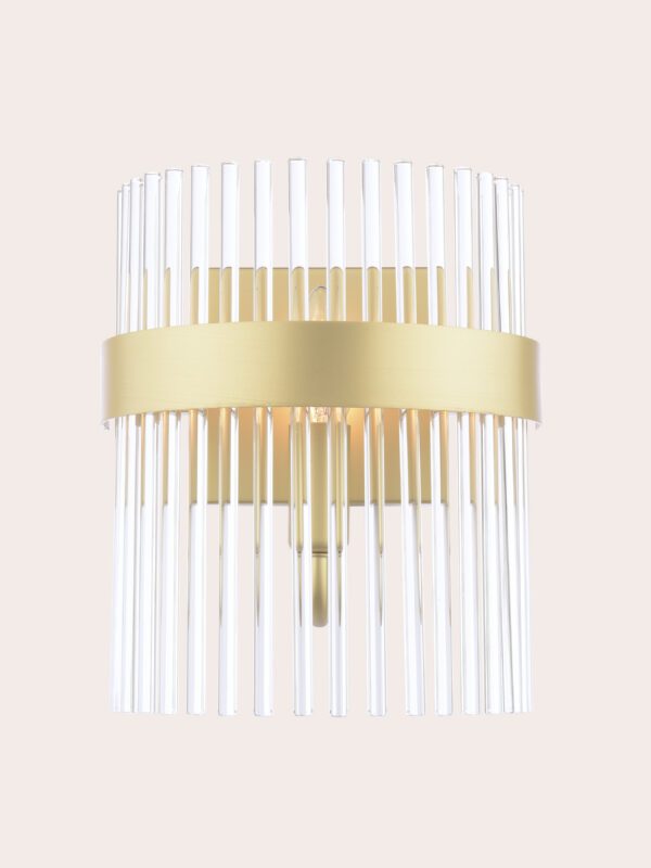 Alexa, moderne vegglampe i messing, med glasstaver - Bilde 4
