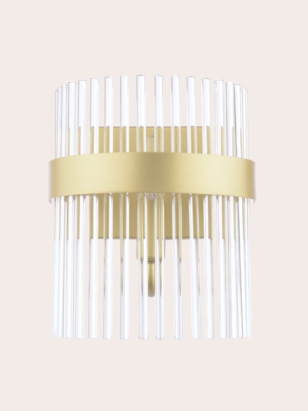 Alexa, moderne vegglampe i messing, med glasstaver - Bilde 3