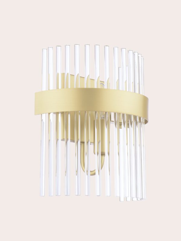 Alexa, moderne vegglampe i messing, med glasstaver - Bilde 6