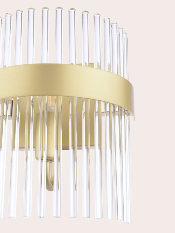 Alexa, moderne vegglampe i messing, med glasstaver - Bilde 5