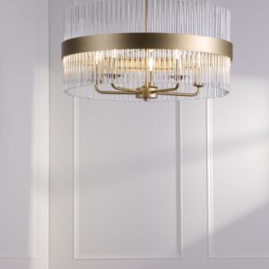 Alexa stor taklampe i messing med glasstaver