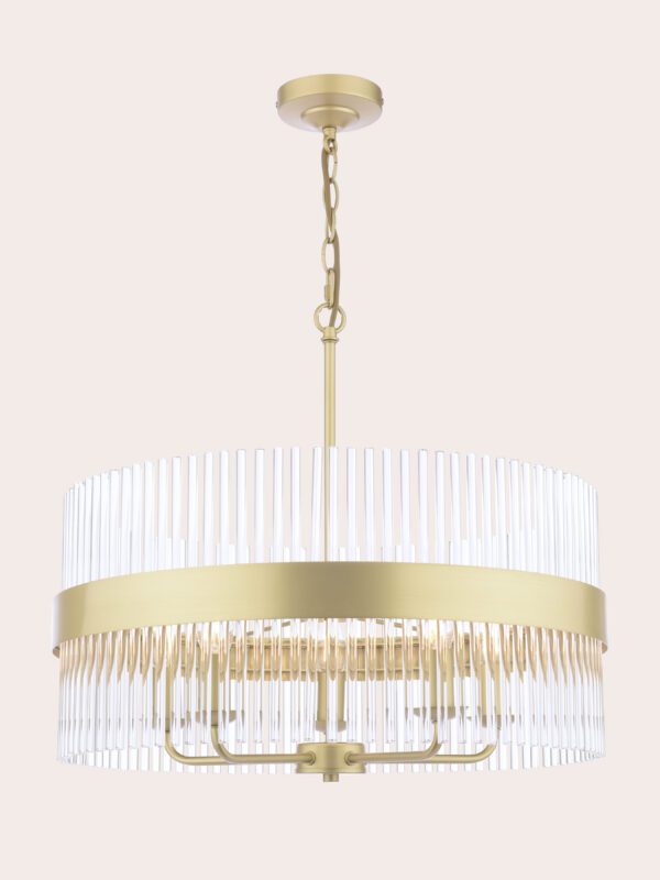 Alexa, stor taklampe i messing med glasstaver - Bilde 3