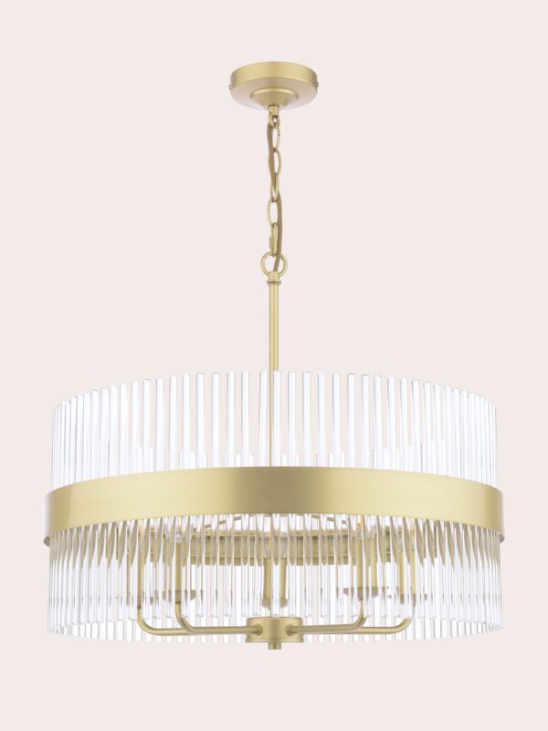 Alexa, stor taklampe i messing med glasstaver - Bilde 4
