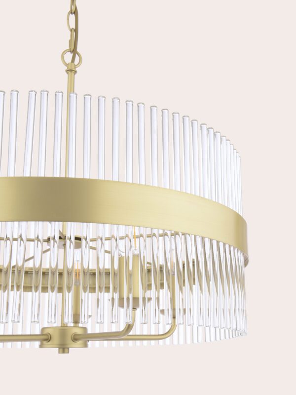 Alexa, stor taklampe i messing med glasstaver - Bilde 5