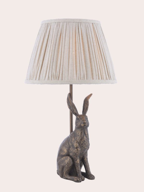 The Hare, landlig harelampe med plissert skjerm i lin - Bilde 2