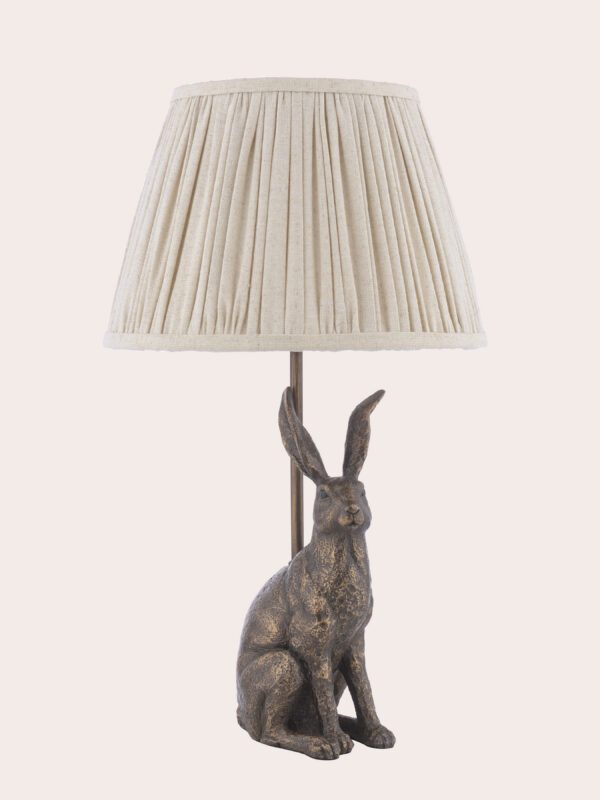 The Hare, landlig harelampe med plissert skjerm i lin - Bilde 3