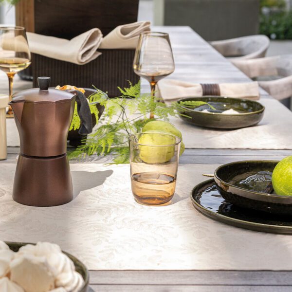 Vegetal Mood, damaskvevd løper i beige bomull - Bilde 3