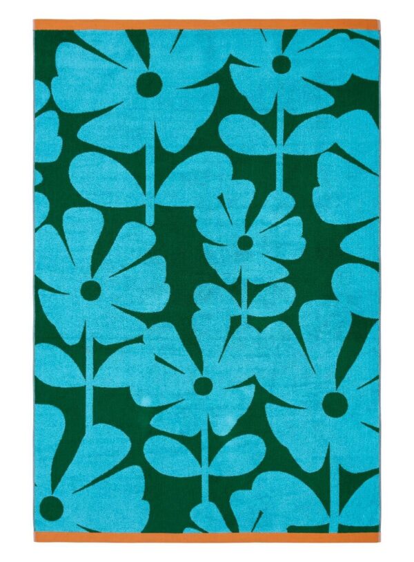 Wildflower, retro håndklær i grønt og blått fra Orla Kiely - Bilde 6