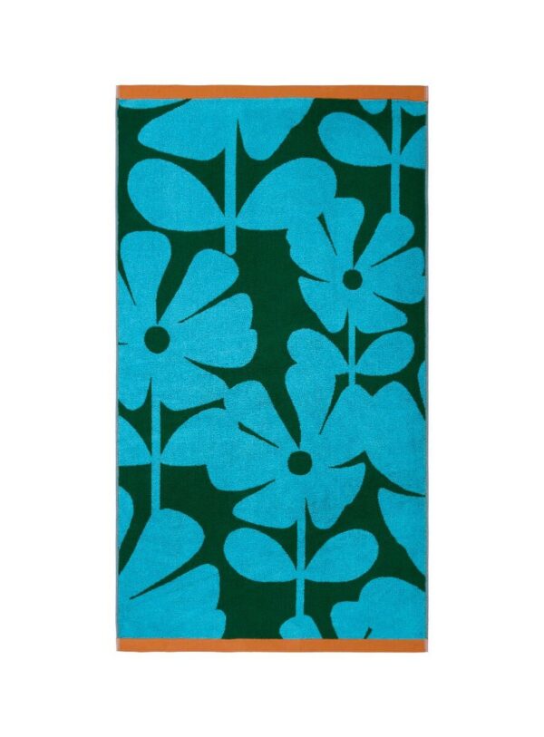 Wildflower, retro håndklær i grønt og blått fra Orla Kiely - Bilde 5