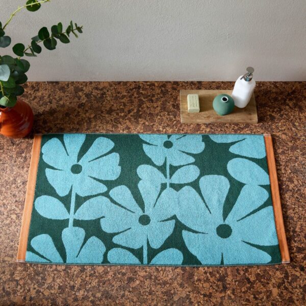 Wildflower, retro håndklær i grønt og blått fra Orla Kiely - Bilde 3