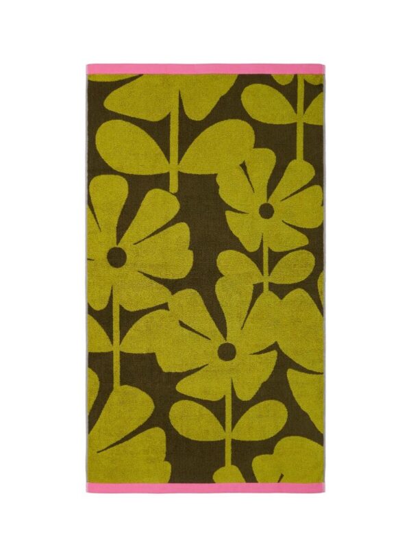 Wildflower dusjhåndkle i gult og grønt fra Orla Kiely