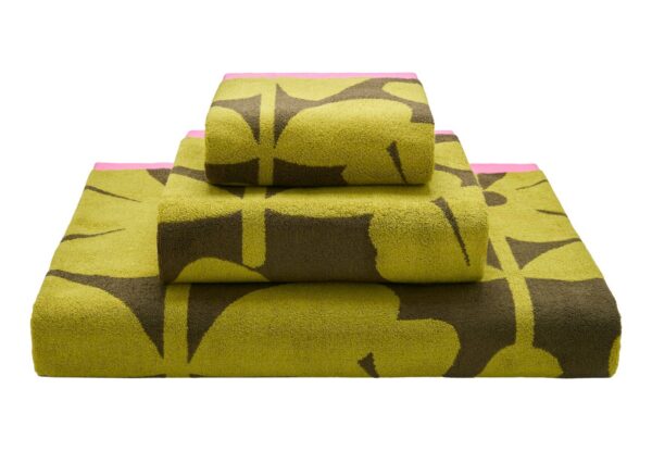 Wildflower retro håndklær i gult og grønt fra Orla Kiely
