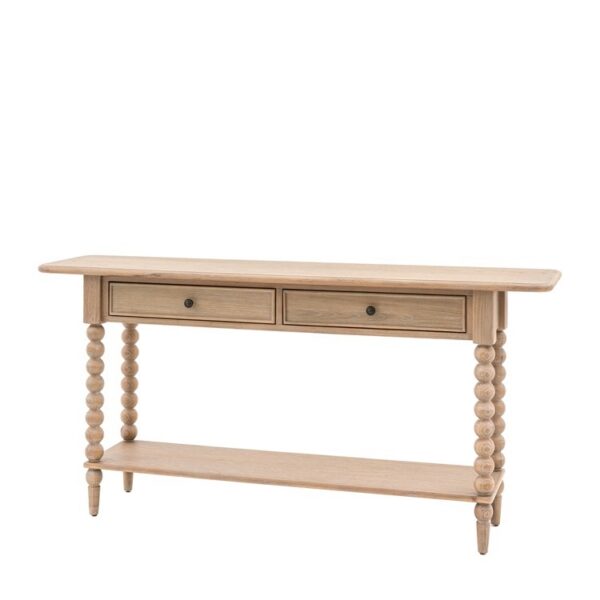 Artisan, konsollbord med 2 skuffer i kalkvasket eik - Bilde 7