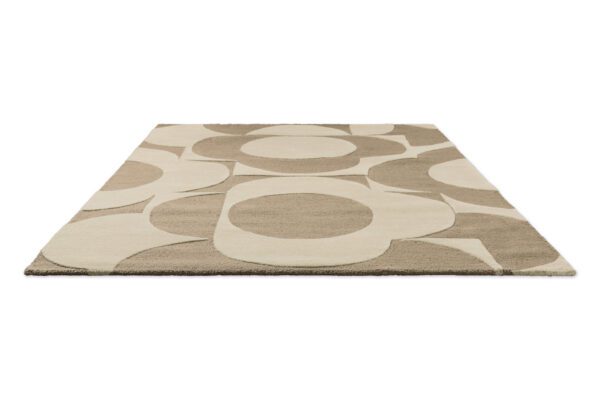 Flower Prism, retro gulvteppe med stilistiske blomster i beige/offwhite - Bilde 4