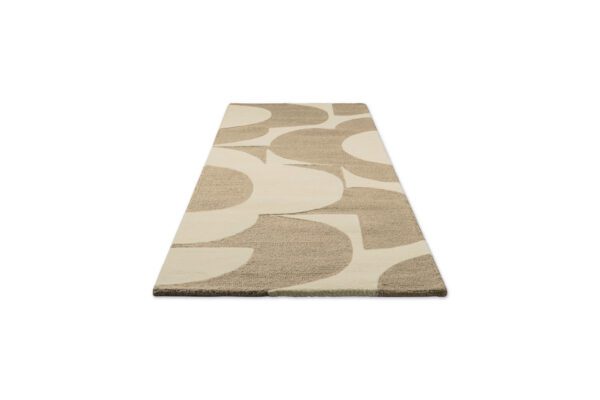 Flower Prism, retro gulvløper med stiliserte blomster i beige/offwhite - Bilde 4