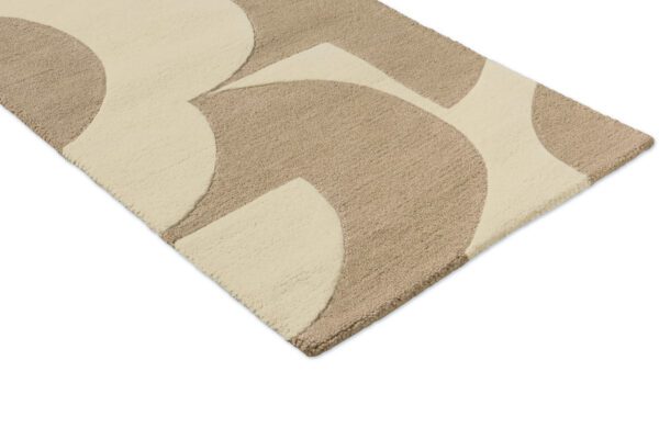 Flower Prism, retro gulvløper med stiliserte blomster i beige/offwhite - Bilde 5