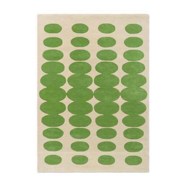 Optical Oval, moderne gulvteppe i grønt og krem fra Orla Kiely - Bilde 3