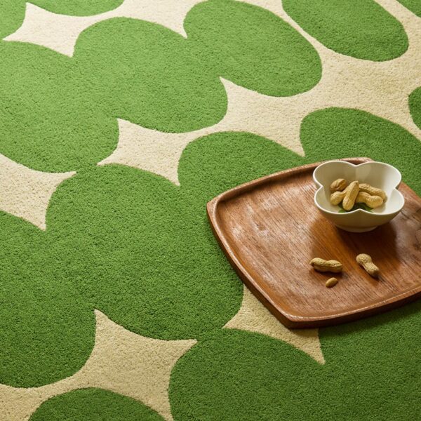 Optical Oval, moderne gulvteppe i grønt og krem fra Orla Kiely - Bilde 2