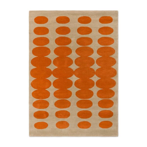Optical Oval, moderne gulvteppe i orange og sand fra Orla Kiely - Bilde 3