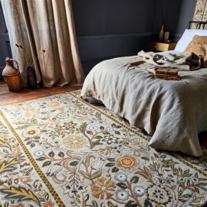 Wilhelmina, William Morris gulvteppe i natur/gult