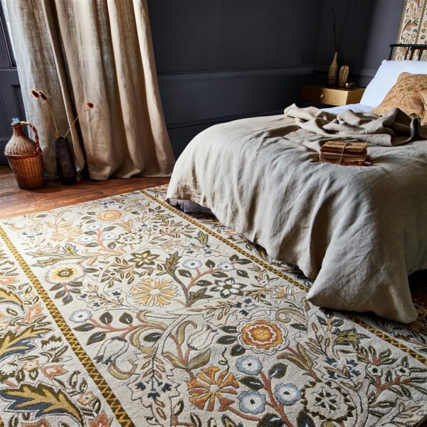 Wilhelmina, William Morris gulvteppe i natur/gult