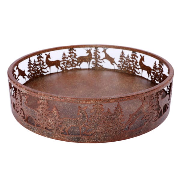 Woodland Deer, dekorfat med hjort og gran i rustikk bronsefinish - Bilde 2